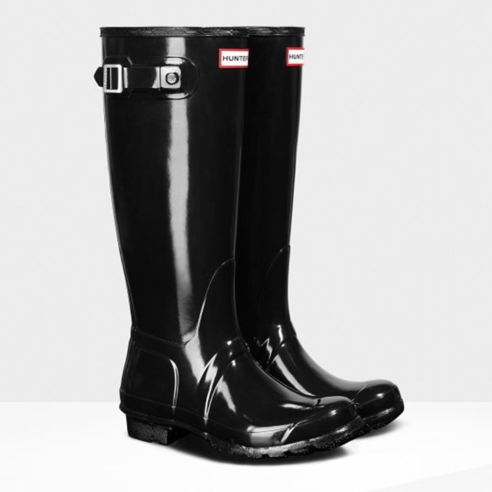 Women's Original Tall Gloss Rain Boots: Black
